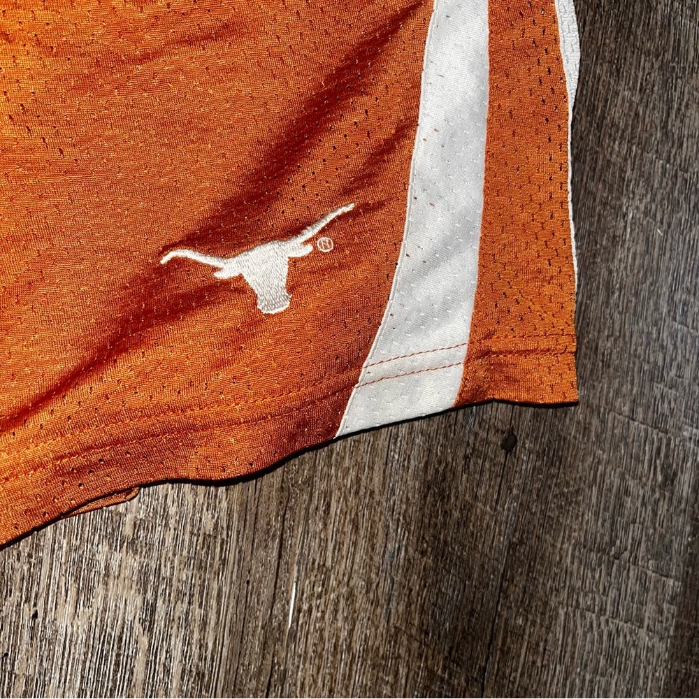 Vintage Kids Texas Longhorn Genuine Stuff Mesh Short Size Small (8) Orange White - Picture 2 of 5